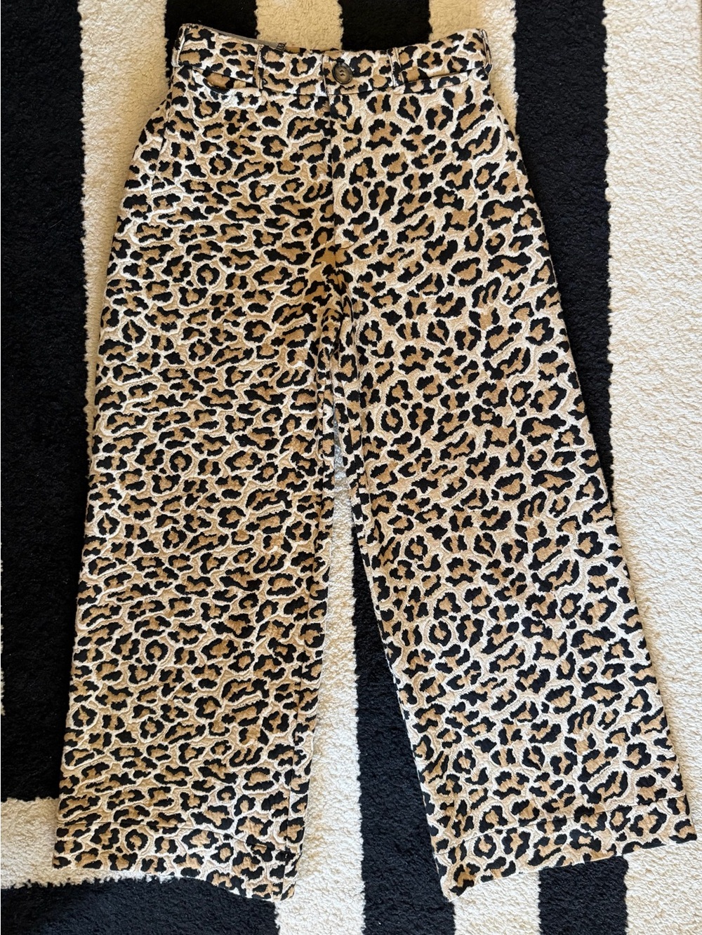 Anthropologie Maeve The Colette Leopard Print Wide Leg Cropped Pants | Size 27